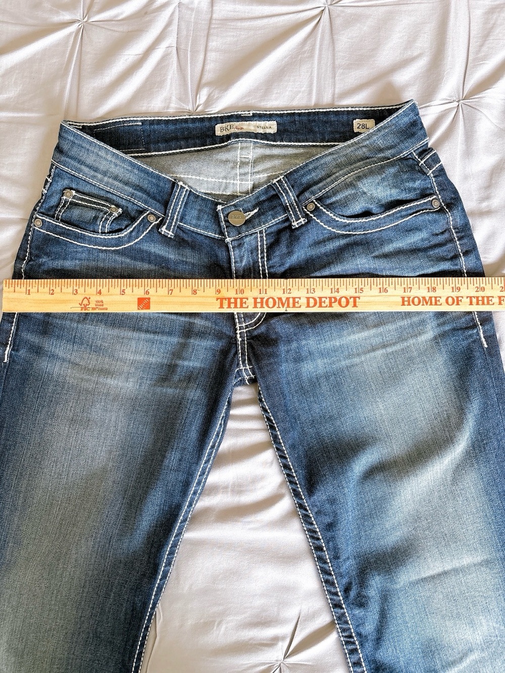 BKE Stella Bootcut Jeans Womens 28L Medium Wash Stretch Flare Denim 28x33.5 - Picture 15 of 16